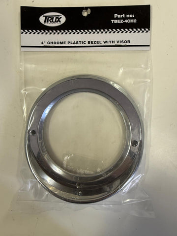 TBEZ-4CH2 : 4" Chrome plastic Bezel with Visor
