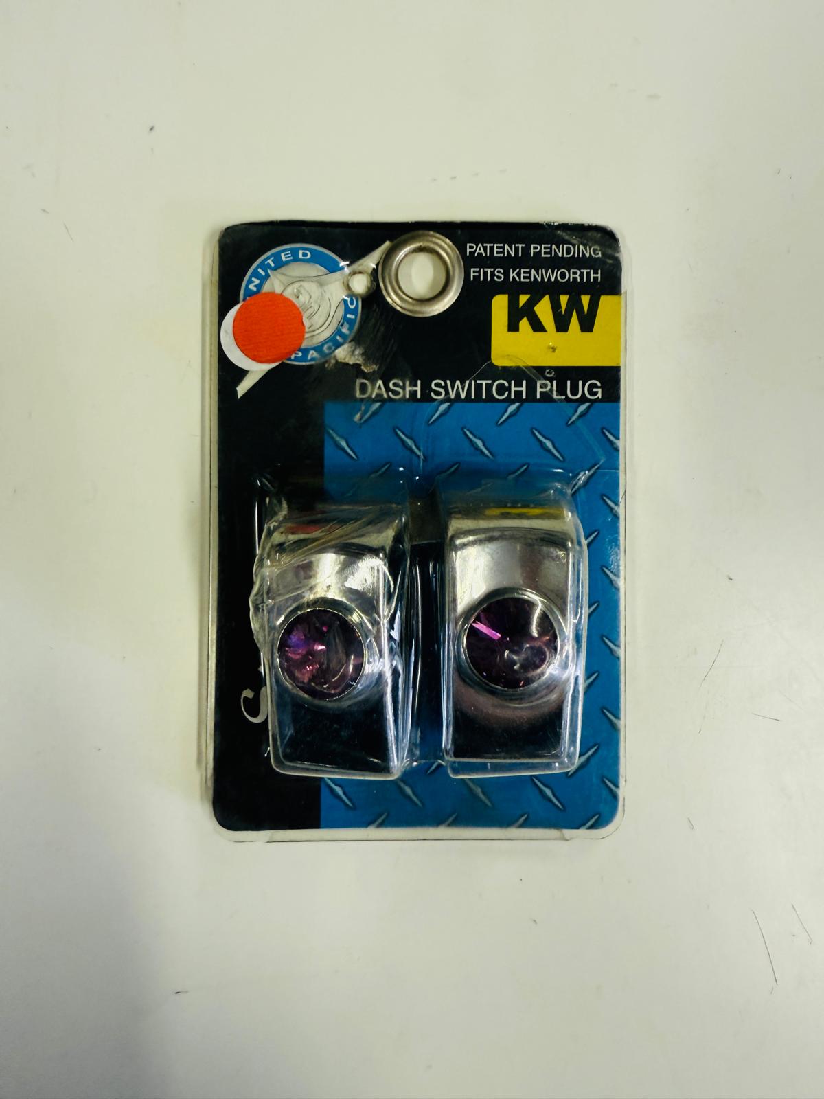 UNITED PACIFIC - 41356 : Chrome Rocker Switch Plug w/ Purple Diamond For 2006+ Kenworth (Card Of 2)