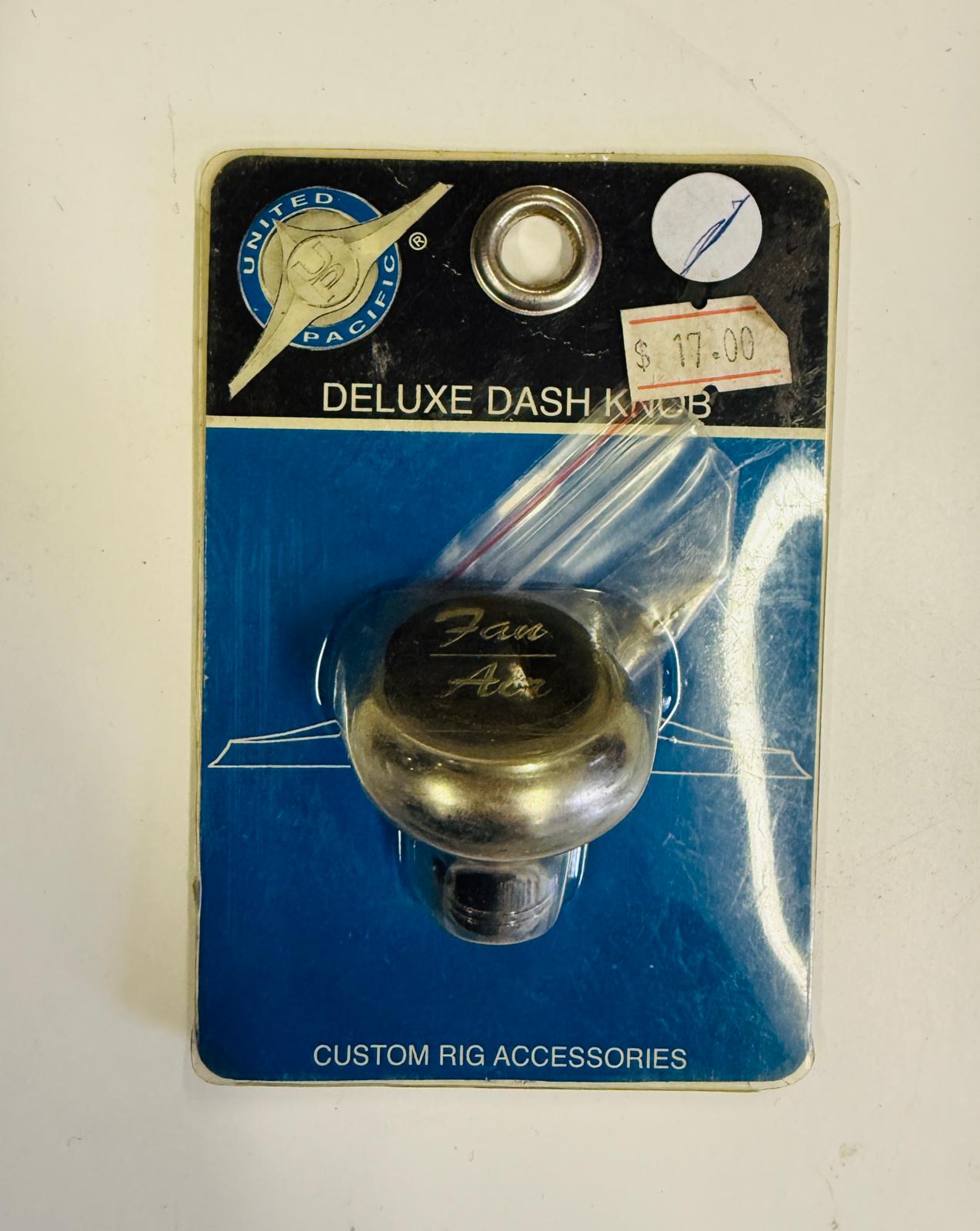 UNITED PACIFIC - 23392 : Fan / Air Glossy Knob - Screw Mount w Blue Sticker