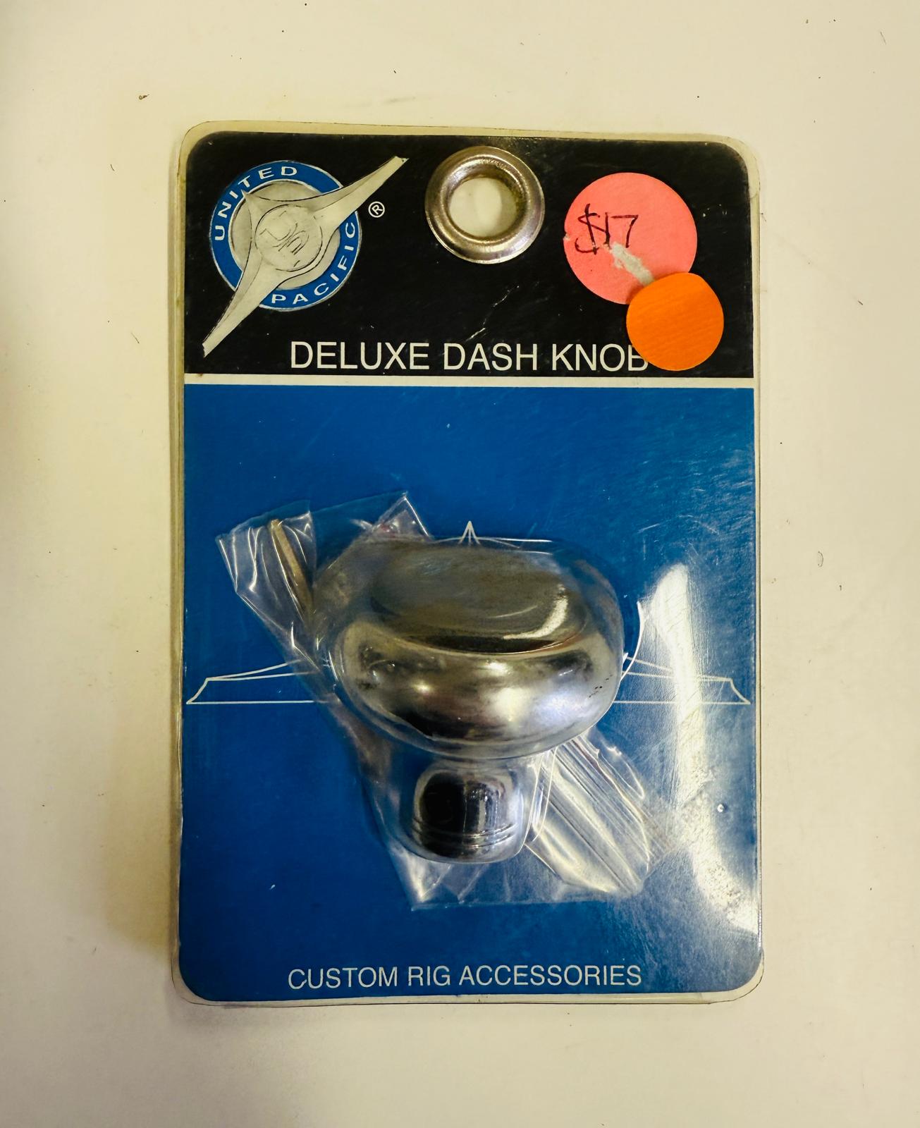 UNITED PACIFIC - 23396 : Fan / Air Glossy Knob - Screw Mount w Silver Sticker