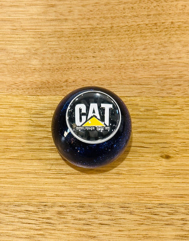 GS-CATB2 : Blue Glitter Round Knob with Round black/white/yellow CAT detail
