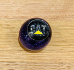 GS-CATP1 : Purple Glitter Round knob with Round black/silver/yellow CAT detail