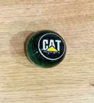 GS-CATG1 : Green Glitter Round Knob with Round black/silver/yellow CAT detail