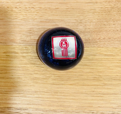GS-KB3 : Blue Glitter Round Knob with Square silver/red KW detail detail