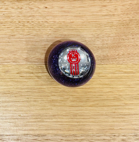 GS-KP3 : Purple Glitter Round Knob with Round silver/red KW logo detail