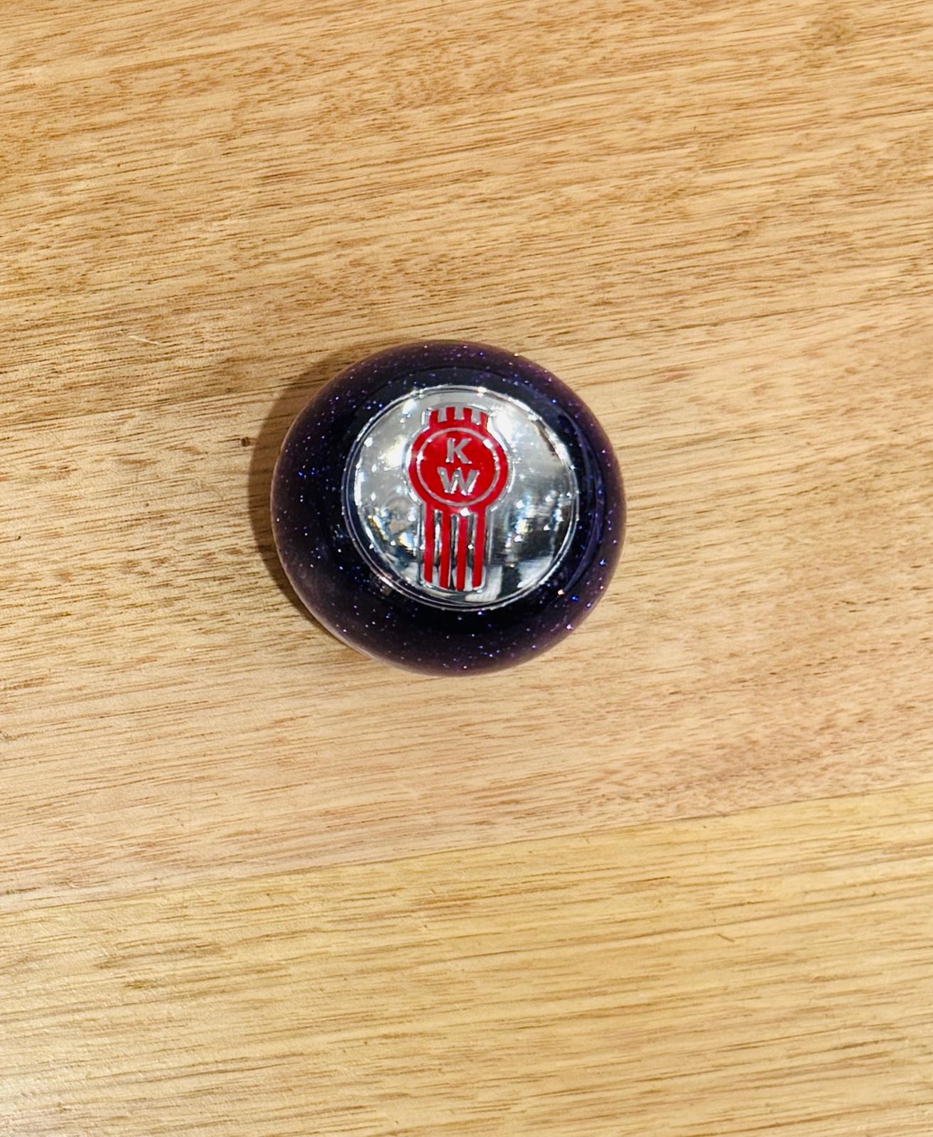 GS-KP5 : Purple Glitter Round Gear Shifter Knob with red/silver KW logo detail