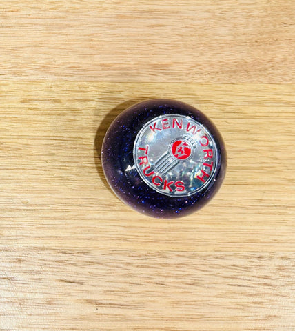 GS-KP6 : Purple Glitter Round Knob with Round silver/red KENWORTH TRUCKS