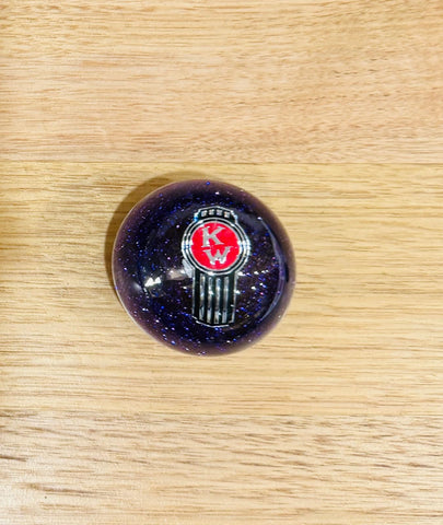 GS-KP10 : Purple Glitter Round Knob with black/red/silver KW logo detail