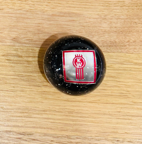 GS-KY2 : Black Glitter Round Knob with Square silver/red KW detail