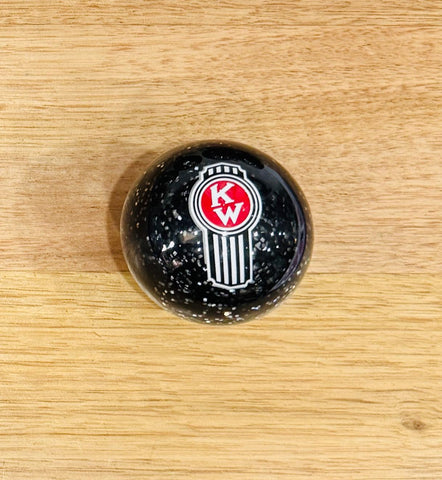GS-KY5 : Black Glitter Round Knob with black/white/red KW logo detail