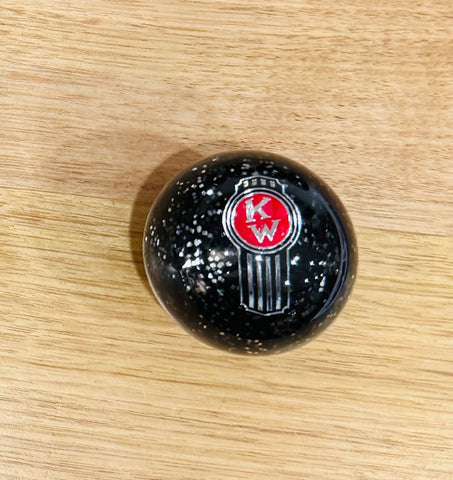 GS-KY6 : Black Glitter Round Knob with white/black/red KW logo detail