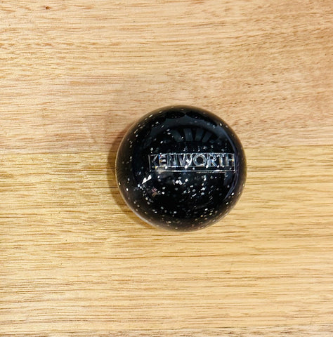GS-KY7 : Black Glitter Round Knob with silver KENWORTH long strip detail