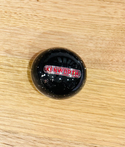 GS-KY8 : Black Glitter Round Knob with silver/red KENWORTH long strip detail