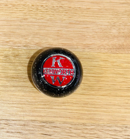 GS-KY9 : Black Glitter Round Knob with Round red/silver KW KENWORTH detail