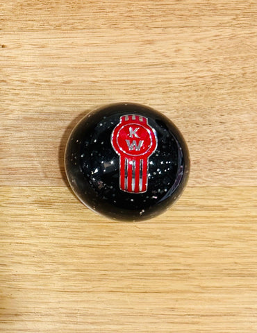 GS-KY11 : Black Glitter Round Knob with red/silver KW logo detail
