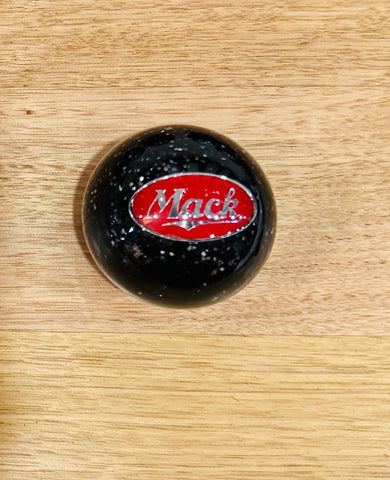 GS-MY6 : Black Glitter Round Knob with Oval red/silver MACK detail