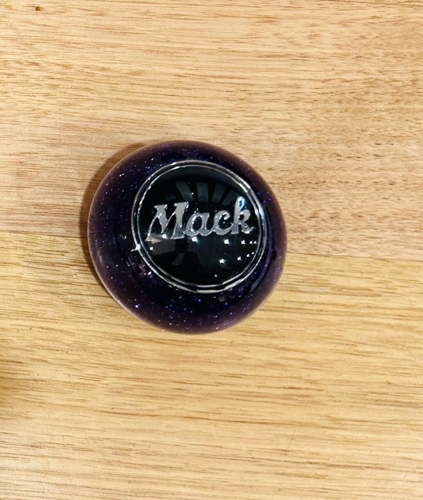 GS-MP2 : Purple Glitter Round Gear Shifter Knob with Round black/silver MACK detail