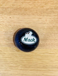 GS-MB2 : Blue Glitter Round Knob with Oval geen/black/white dog MACK detail