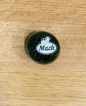 GS-MG1 : Green Glitter Round Knob with Oval green/black/white dog MACK detail
