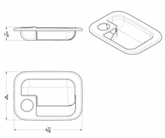 UNITED PACIFIC - 41710 : CHROME EXTERIOR DOOR HANDLE COVER FOR 2005+ KENWORTH/PETERBILT - DRIVER