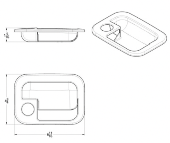 UNITED PACIFIC - 41713 : CHROME EXTERIOR DOOR HANDLE COVER FOR 2005+ KENWORTH/PETERBILT - PASSENGER