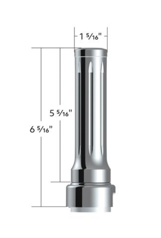 UNITED PACIFIC - 70624 : THREAD-ON DALLAS STYLE GEARSHIFT KNOB WITH 13/15/18 SPEED ADAPTER - CHROME/VERTICAL