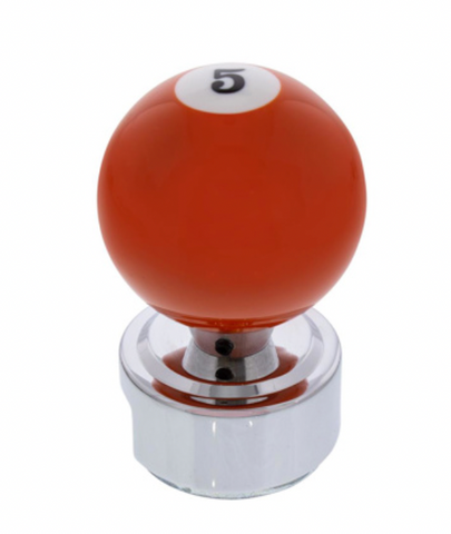 UP-70766 : Number 5 Pool Ball Gearshift Knob For 13/15/18 Speed Eaton Style Shifters