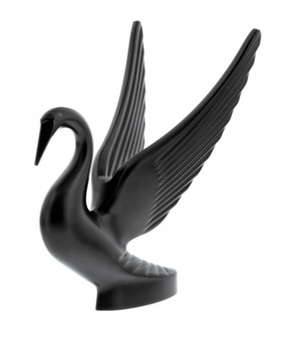 UP-72016 : Die Cast Swan Hood Ornament - Matte Black