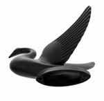 UP-72016 : Die Cast Swan Hood Ornament - Matte Black