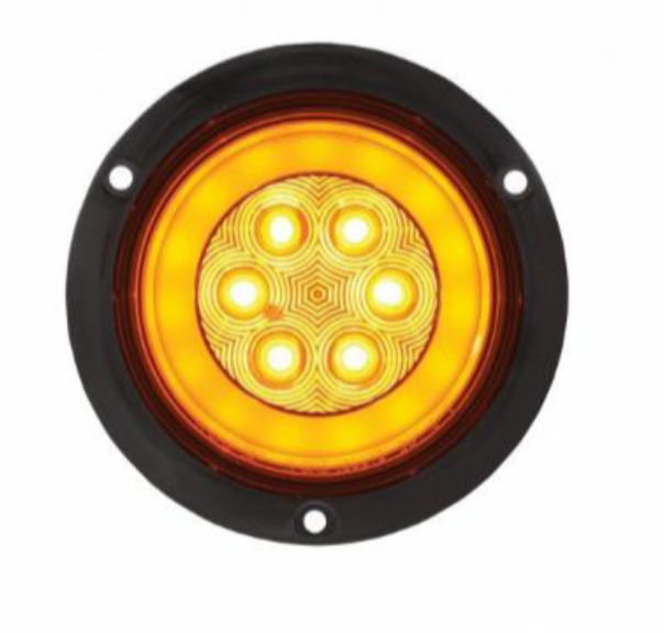 UNITED PACIFIC - 36958 : 21 LED 4" FLANGE MOUNT GLOLIGHT (TURN SIGNAL) - AMBER LED/AMBER LENS