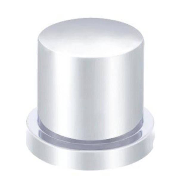 UNITED PACIFIC - 10774 : 1-3/16" X 1-5/8" CHROME PLASTIC FLAT TOP NUT COVER WITH FLANGE - PUSH-ON (10 pack)