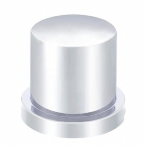 UP-10774B : 1-3/16" X 1-5/8" CHROME PLASTIC FLAT TOP NUT COVER WITH FLANGE - PUSH-ON (10 pack)