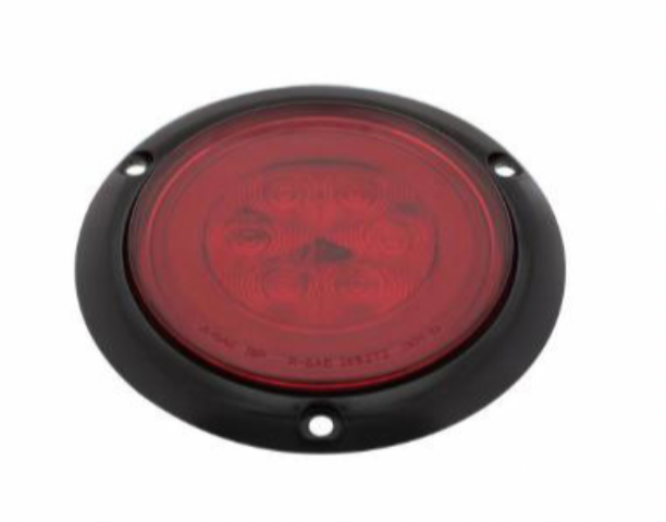 UNITED PACIFIC - 36957 : 21 LED 4" ROUND FLANGE MOUNT GLOLIGHT (STOP, TURN & TAIL) - RED LED/RED LENS