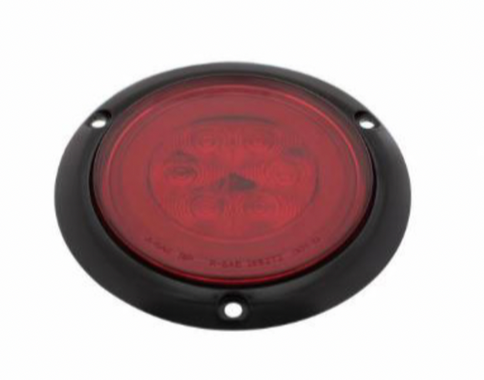 UNITED PACIFIC - 36957 : 21 LED 4" ROUND FLANGE MOUNT GLOLIGHT (STOP, TURN & TAIL) - RED LED/RED LENS