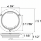 UNITED PACIFIC - 36957 : 21 LED 4" ROUND FLANGE MOUNT GLOLIGHT (STOP, TURN & TAIL) - RED LED/RED LENS