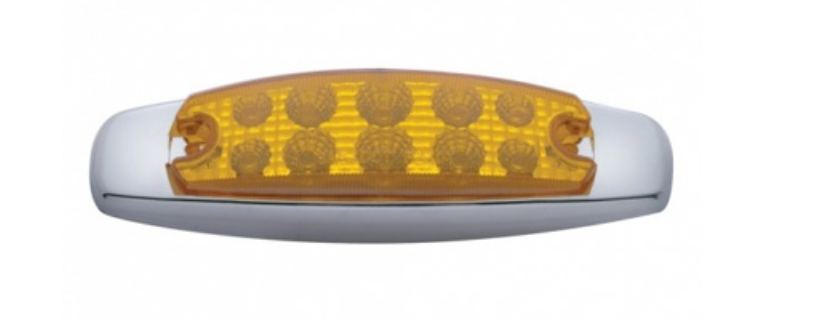 UNITED PACIFIC - 39451 : 10 LED REFLECTOR RECTANGULAR LIGHT (CLEARANCE/MARKER) - AMBER LED/AMBER LENS