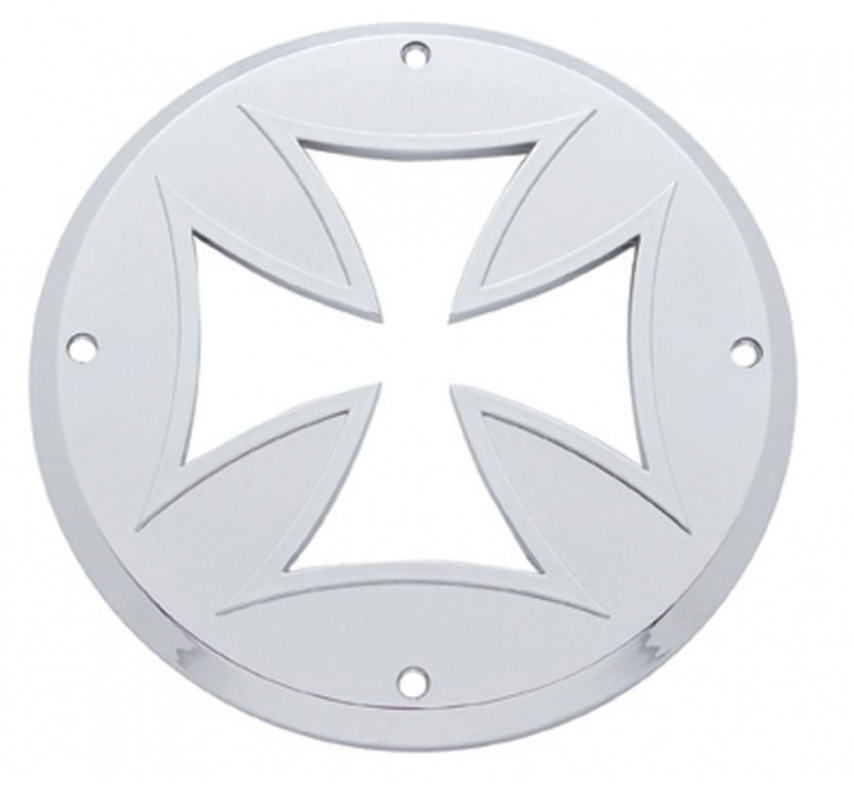 UNITED PACIFIC - 10498 : Chrome Plastic 4" Flat Light Iron Cross Light Bezel