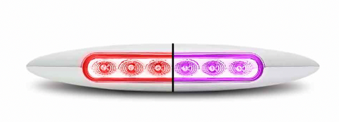 TX-TLED-6XRP : 6" DUAL REVOLUTION RED MARKER TO PURPLE AUXILIARY SLIM LED LIGHT (6 DIODES)