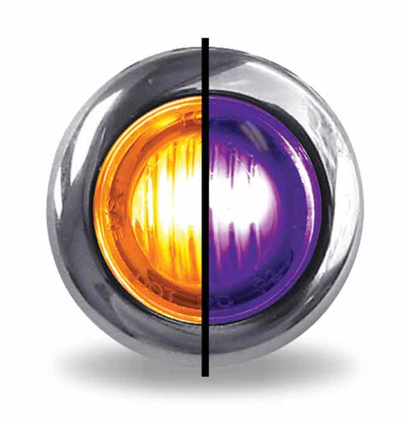 TX-TLED-BX3AP : 3/4″ Amber Marker to Purple Auxiliary Round LED Light – 2 Diodes