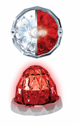 RW-JWL1009 : JEWEL STYLE WATERMELON HERO LED MARKER LIGHT - WHITE AND RED LIGHT / CLEAR LENS
