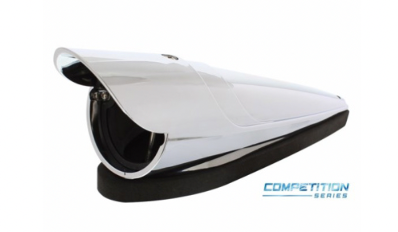 UNITED PACIFIC - 30608B : CHROME "COMPETITION SERIES" LED CAB LIGHT HOUSING WITH VISOR FOR GRAKON 1000 STYLE LIGHT (BULK)