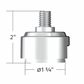 UNITED PACIFIC - 70589B : 1/2"-13/15/18 Shifter - Chrome Thread-On Shift Knob Mounting Adapter For Eaton Fuller Style