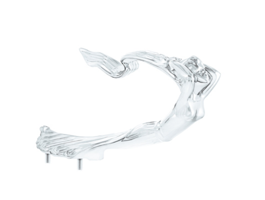 UNITED PACIFIC - 72019 : DIE-CAST FLYING GODDESS HOOD ORNAMENT - CHROME