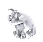 UP-72046 : DIE-CAST SITTING PIG HOOD ORNAMENT - CHROME