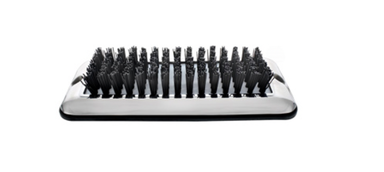 UNITED PACIFIC - 90050 : STAINLESS SHOE/BOOT SCRAPER WITH NYLON BRUSH - BLACK BRUSH