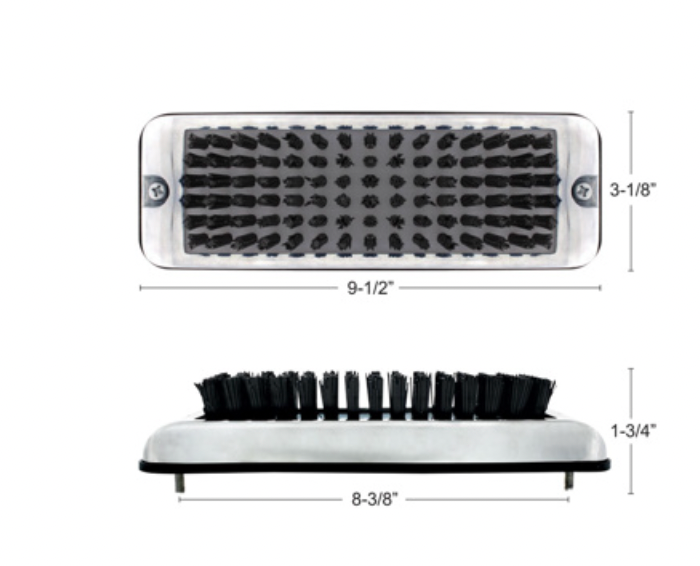 UNITED PACIFIC - 90050 : STAINLESS SHOE/BOOT SCRAPER WITH NYLON BRUSH - BLACK BRUSH