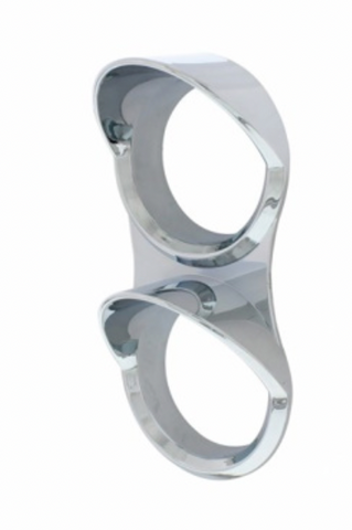 UP-41852 : CHROME SMALL 2-GAUGE BEZEL WITH VISOR FOR MACK