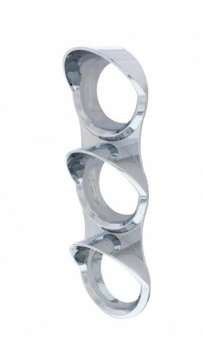 UNITED PACIFIC - 41853 : CHROME SMALL 3-GAUGE BEZEL WITH VISOR FOR MACK