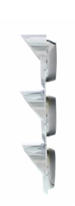 UNITED PACIFIC - 41853 : CHROME SMALL 3-GAUGE BEZEL WITH VISOR FOR MACK