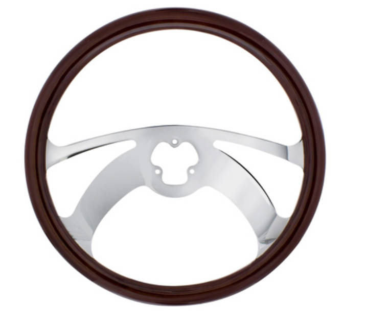 UNITED PACIFIC - 88107 : 18" WOOD STEERING WHEEL - SCORPION - No Hub